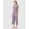 BambooBud Women's Capri Pajama Set Short Raglan Sleeve Sleepwear 2