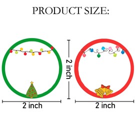 Christmas Themed Direct Thermal Labels 2 inch Color Coding Dot Labels for Thermal Label Printer Holiday Shipping Label Printer for New Year Party Business 500 Pcs Per Roll