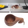 Wooden Coffee Cup with Handle Comfortable Grip Rustic Decorative Milk