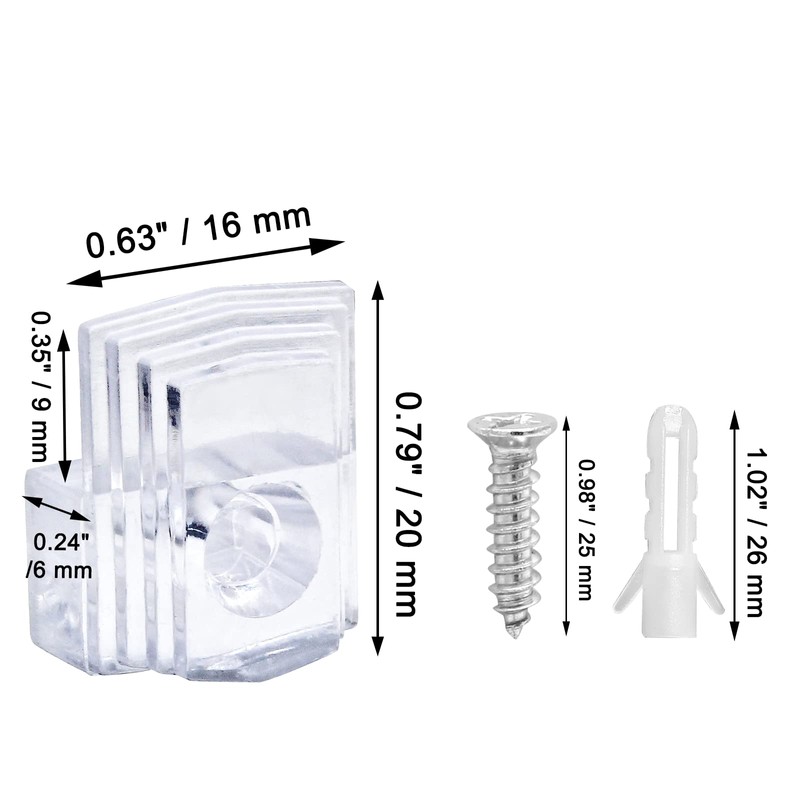 Jiozermi 30 Pcs Glass Window Retainer Clips Kit, Transparent Mirror