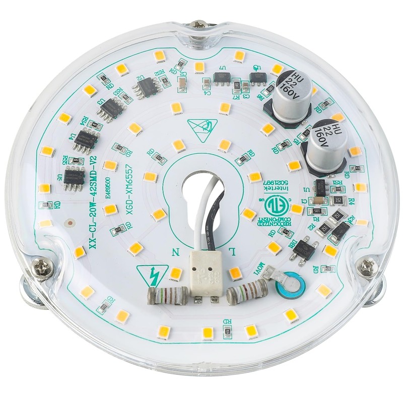 HAOLEDI 4'' 20W LED Ceiling Fan Light Retrofit Kit, Ceiling