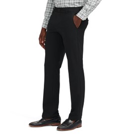 IZOD Men's Non-Iron Stretch Straight Fit Flat Front Traveler Chino Pant, Black