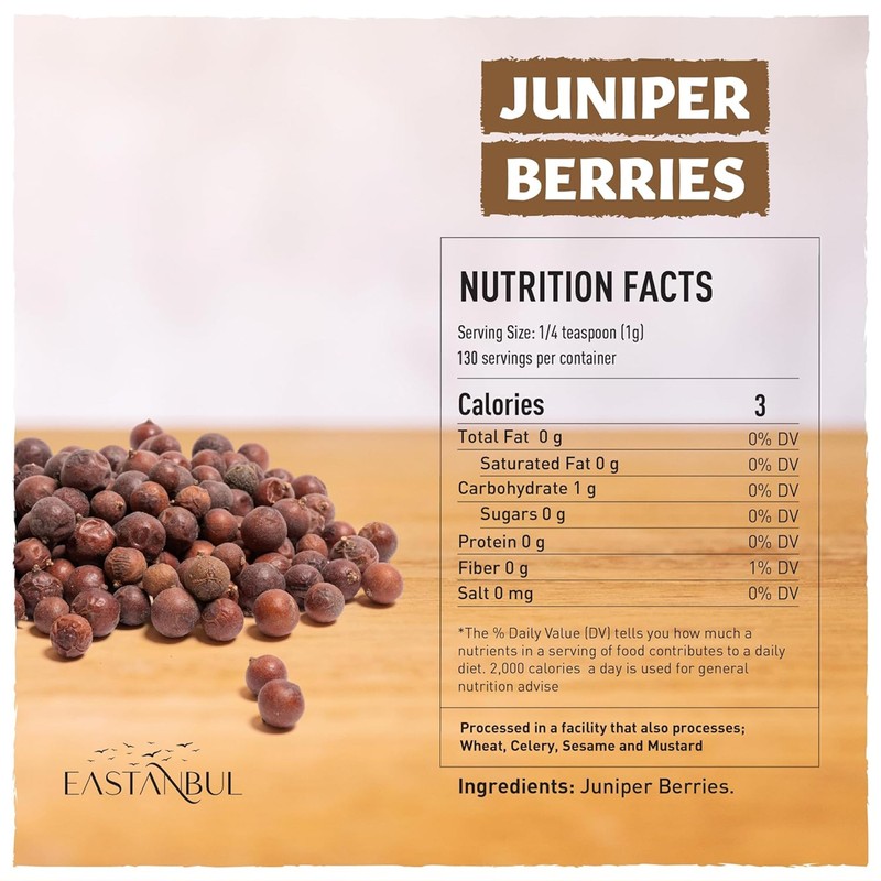 Eastanbul Juniper Berries, Juniper Berries Whole, Natural, Vegan, 4.59oz