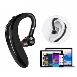 Bluetooth 5.2 Headset, Wireless Single Ear Bluetooth 5.2 Headset, Built-in HD Microphone, Ergonomic Design, Universal Left and Right Ear for Mobile Tablets