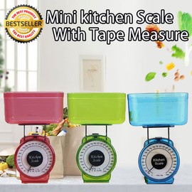 Kitchen Scale Food Baking Mechanical Dial Compact Bowl Cook Bake 1kg Vintage Retro Look Kitchen Food Mechanical Scale Tool Analog Dial Removable Bowl (Color Random)