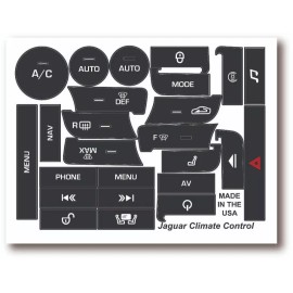 World Graphix 10-15 Jaguar XJ CLIMATE CONTROL MATTE BUTTON REPAIR DECAL AW9318C858BE
