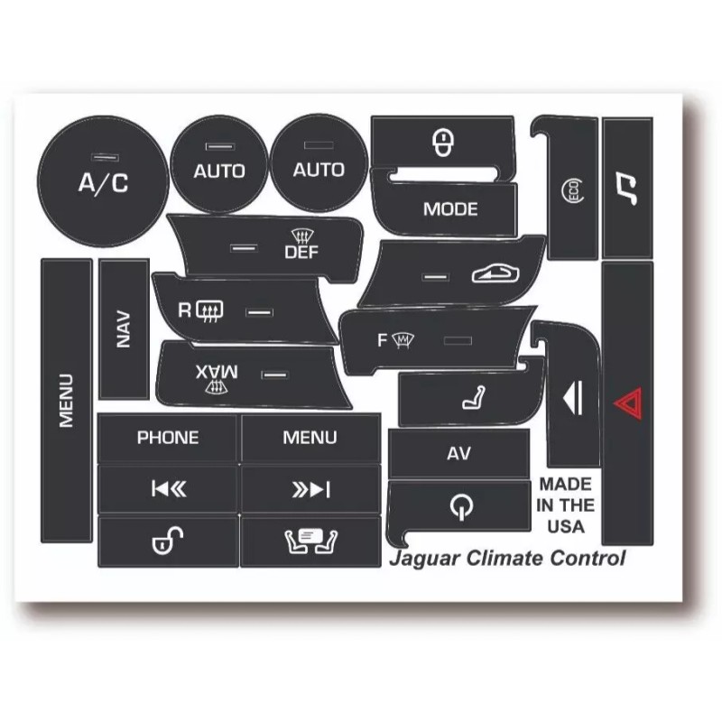 World Graphix 10-15 Jaguar XJ CLIMATE CONTROL MATTE BUTTON REPAIR