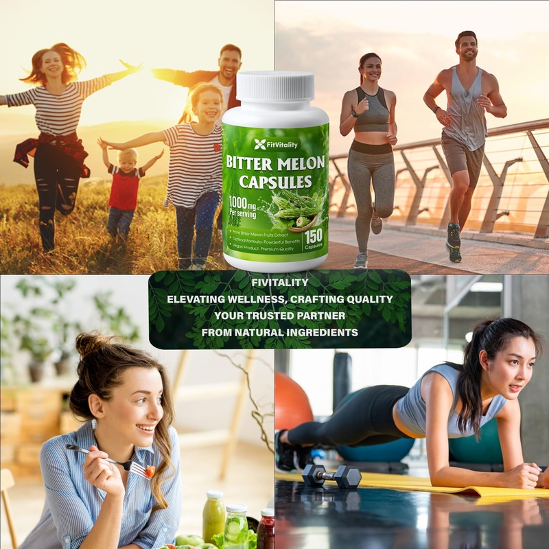 Bitter Melon Capsules| 150 Vegan Capsules| 150 Days Supply| 10,000mg