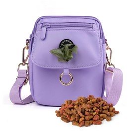COOWONE Waterproof Dog Treat Bag, Dog Walking Bag, Treat Bag for Dogs, Dog Bag with Poop Bag Dispenser, Crossbody Bag for Dog Training (Purple)