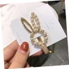 Ipetboom 2 Pcs Pearl Rhinestone Rabbit Hairpins Sweet Barrettes Hair