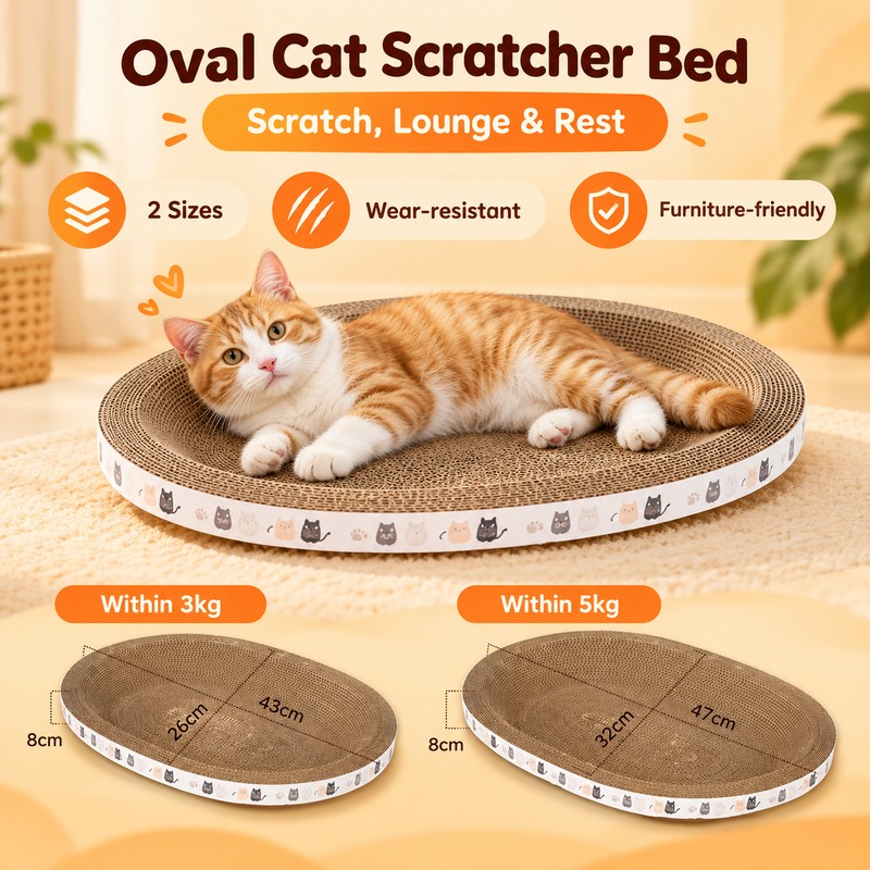 Corrugated Cardboard Cat Scratcher for Indoor Cats – Durable Scratching
