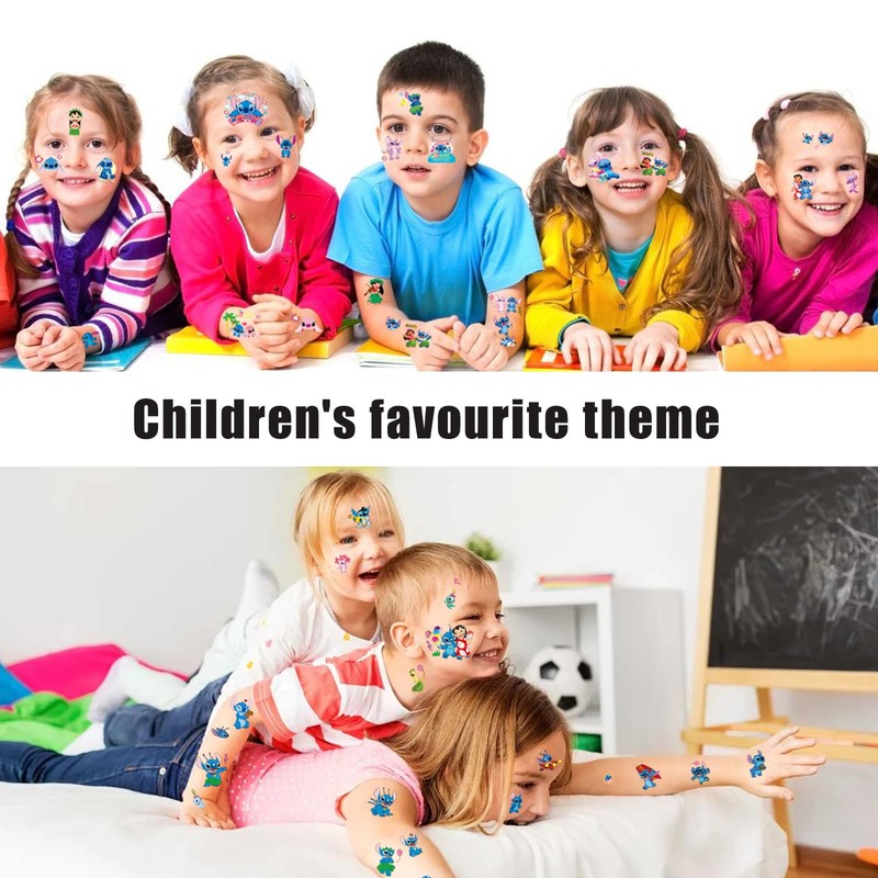 Stit-ch Temporary Tattoos for Children, 8 Sheets with 180+ Caricatures
