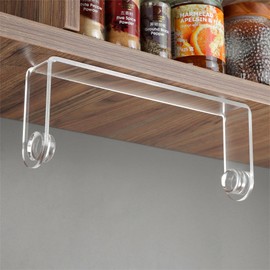 ZUNTO Acrylic Paper Towel Holder - Adhesive Paper Towel Roll Holder Under Cabinet, Clear Plastic Wall Mounted Paper Towel Rack for Kitchen, Frees up Counter Space