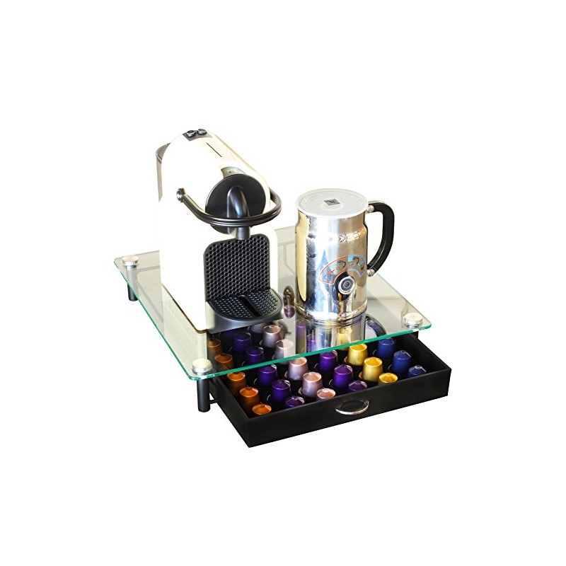 DecoBrothers Tempered Glass Coffee Pod Drawer Compatible with Nespresso Original