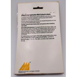McCulloch  16" 600 series chainsaw chain.   .050"gauge 3/8"pitch type:PGR 370G