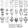 Oumino 20 Pcs Tattoo Stickers Indian Buraku Letters Animal Body
