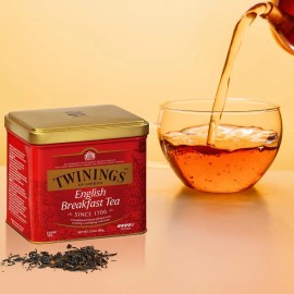 Twinings English Breakfast Tea Loose Leaf 3.53 Ounce Metal Tin Caffeinated