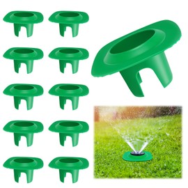 10 Pcs Sprinkler Head Protector, Plastic Sprinkler Donut Guards for Lawns, Sprinklers Guards with 2 Grooves for Protects Sprinklers Head and Water Pipe