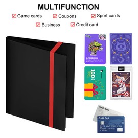 Trading Card Binder, JiHiGe 9 Pocket Fit 540 Cards with Elastic Strap, Card Collection Folder Albums Football Cards Holder Book 30 Page