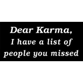 Dear Karma I Have a List of People You Missed - Decal|Cars Trucks Walls Laptop Funny | White | 7 x 2.9 in |CCI334