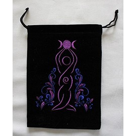 Kheops Goddess Unlined Black Velvet Tarot Bag
