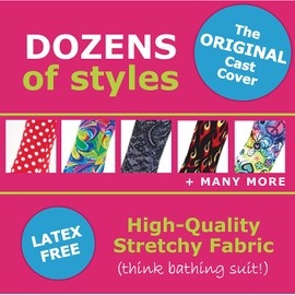 CastCoverz! Designer Arm Cast Cover - Black - Large Short: 13" Length X 13" Circumference - Removable and Washable - Made in USA