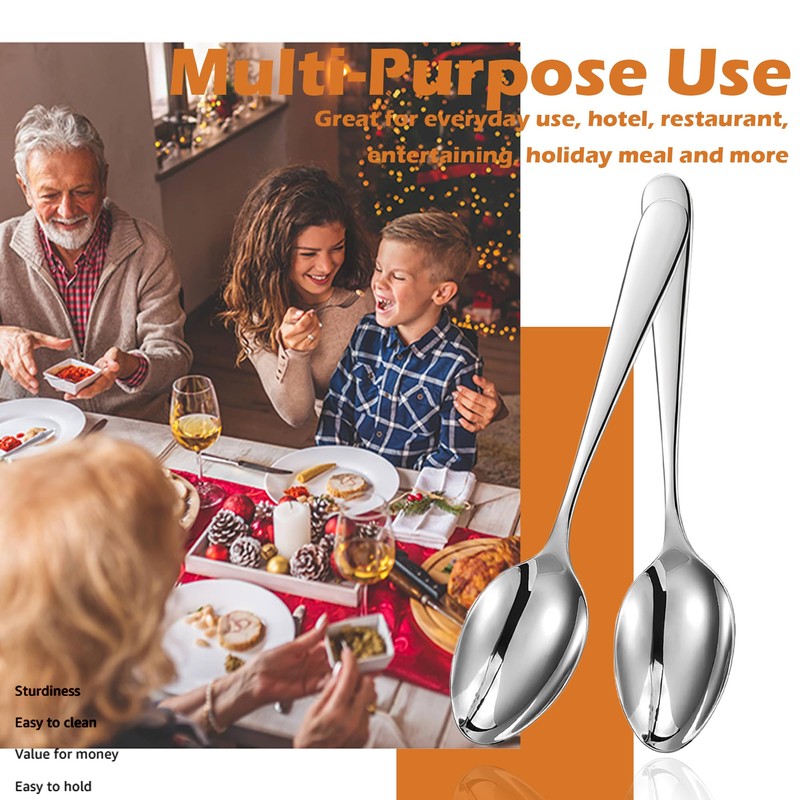 ATB Dinner Spoons, Food Grade Stainless Steel Spoons Silverware for