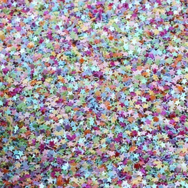 100g Iridescent Star Shaped Sequins Glitter Flat PVC Star Sequins Paillettes for Scrapbooking Embellishment Card Making Jewelry Making Nail Manicure Decorartions (Multi)