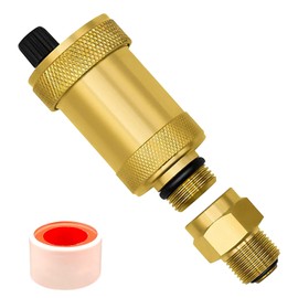 URHRHU Automatic Quick Bleeder 3/8 Inch Brass Blank Minical Air Vent Heating Automatic Brass Bleed Valve Narrow Design with Mounting Valve