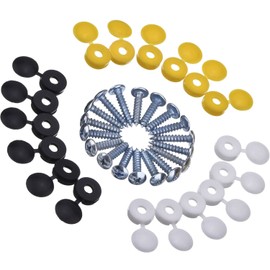 18 Pieces Caps and Screws Car License Plate Fixing Fitting Kit, 3 Assorted Colors