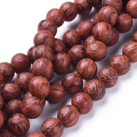 Unbranded Natural Dracaena Draco(Dragon Tree) Wooden Beads, Round, 8mm, Hole-1.2mm.16.