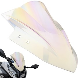 Double Bubble Windscreen Windshield Compatible with Kawasaki Ninja 300 EX300 EX300R 2013 2014 2015 2016 2017 Wind Deflector Screen (Clear Iridium)