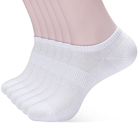 Corlap Women's Low Cut Ankle Athletic Running Socks 6-Pairs White Thin Breathable No Show Short Socks Black for US Size 6-10