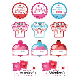 FLYAB 44PCS Valentines Name Stickers - to from Valentine Stickers for Gift Wrap Envelope Happy Valentines Day Stickers for Adult Valentines Gift Labels Valentines Gift Tag Stickers
