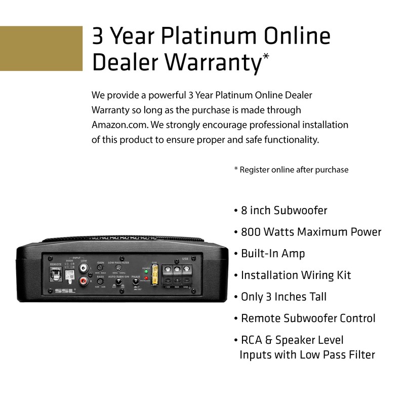 Sound Storm Laboratories US8K 8 Inch Under Seat Powered Car