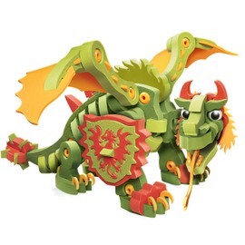 Bloco Toys Combat Dragon | STEM Toy | Fantasy Mythical Creatures | DIY Building Construction Set (155 Pieces)