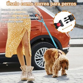 Wolfi Correa para Perro Ajustable 3 en 1, Correa con Cinturón de Seguridad para Perro Mediano y Pequeño, con retención retráctil Que Asegura al Reposacabezas del Auto y Correa Elástica Ajustable