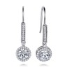 Radiant Earrings for Women 925 Sterling Silver Hanging Long Round