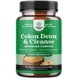 Herbal Colon Cleanse for Women & Men - 15 Day Gut Cleanse Detox for Women & Men with Senna Leaf Cascara Sagrada & Psyllium Husk for Fasting Acting Relief - 3rd Party Tested Made in The USA - 60 Count