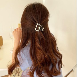 8Pcs Hair Claw Clips, BetterJonny Hair Clips Square Hair Jaw Clips Hair Accessories for Women Medium Hair Clips Tortoise Barrettes Hair Accessories