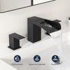 Kroias 8 Inch Square Matte Black Widespread Bathroom Sink Faucets