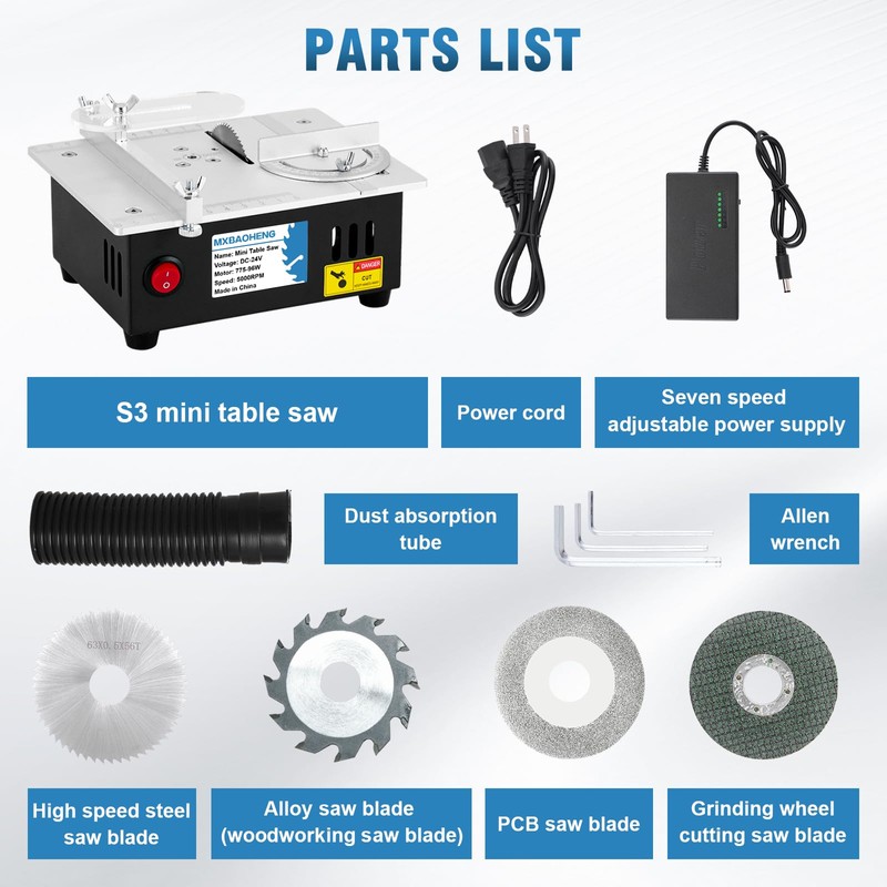 MXBAOHENG Mini Table Saw S3 Portable Precision Craft Table Saw,