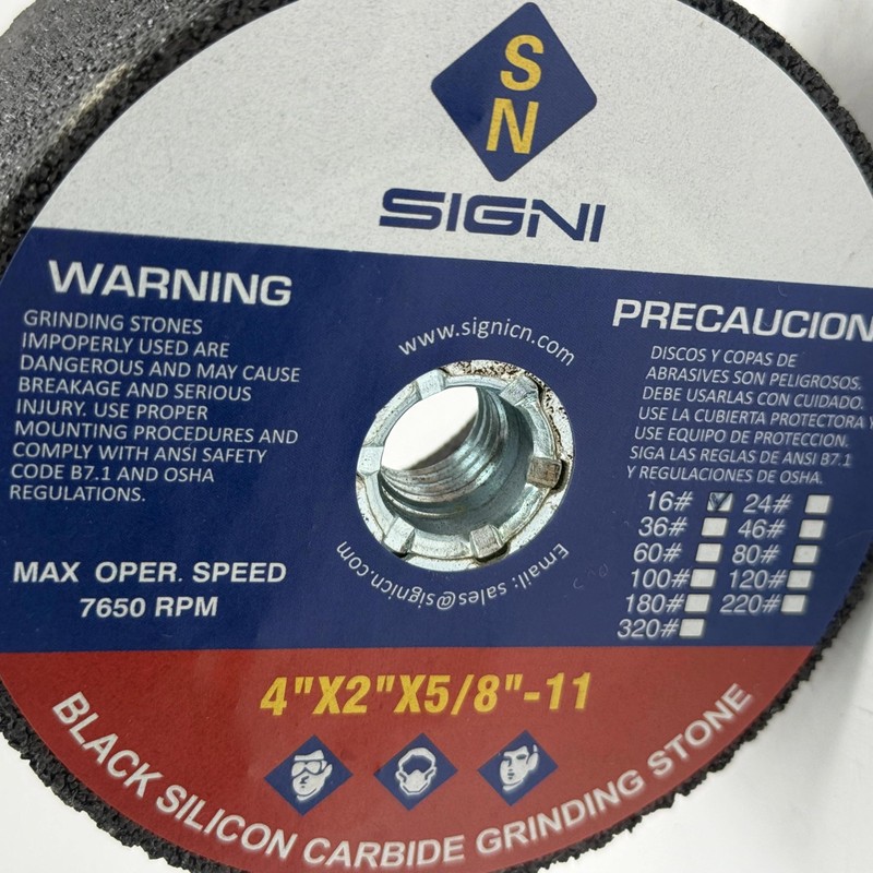 SIGNI 4 inch SiC Silicon Carbide Grinding Stone with 5/8