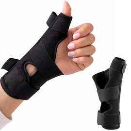 SEVEN MINE Férula Muñeca y Pulgar para Túnel Carpiano, De Quervain, Tendinitis y Rizartrosis, Varilla Moldeable, Ambidiestra Izquierda Derecha, Día y Noche, Talla Única Unisex Negro