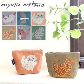 Miyuki Matsuo Mini Pouch Cat Animal Pattern Cosmetic Pouch Milo (110011), Animal Print