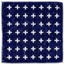 Nishio IBT-303-10 Imabari Towel Certified Hand Towel, Made in Japan, 100% Cotton, 7.9 inches (20 cm), Double-Sided Pile, Water Absorbent, Cross Pattern, Imabari Mini Towel Handkerchief, White