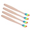 LALAFINA Bamboo Toothbrushes 4pcs Set Adults Gentle Bristles Ergonomic Handle