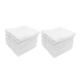 BY LORA Terry Ring Spun Cotton Wash Cloth Towels, 12 PK, White