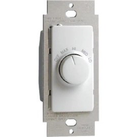 Leviton 5-Leviton White 4-Speed Single Pl Rotary On/Off Fan Control Switch R24-RTF01-10W