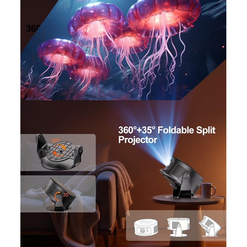 Magcubic Smart Projector 2K Support, Portable Projector with WiFi 5